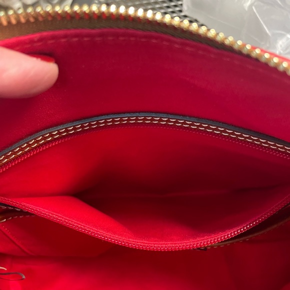 Dooney & Bourke Pebble Grain Red Hobo Bag EUC - Picture 7 of 12